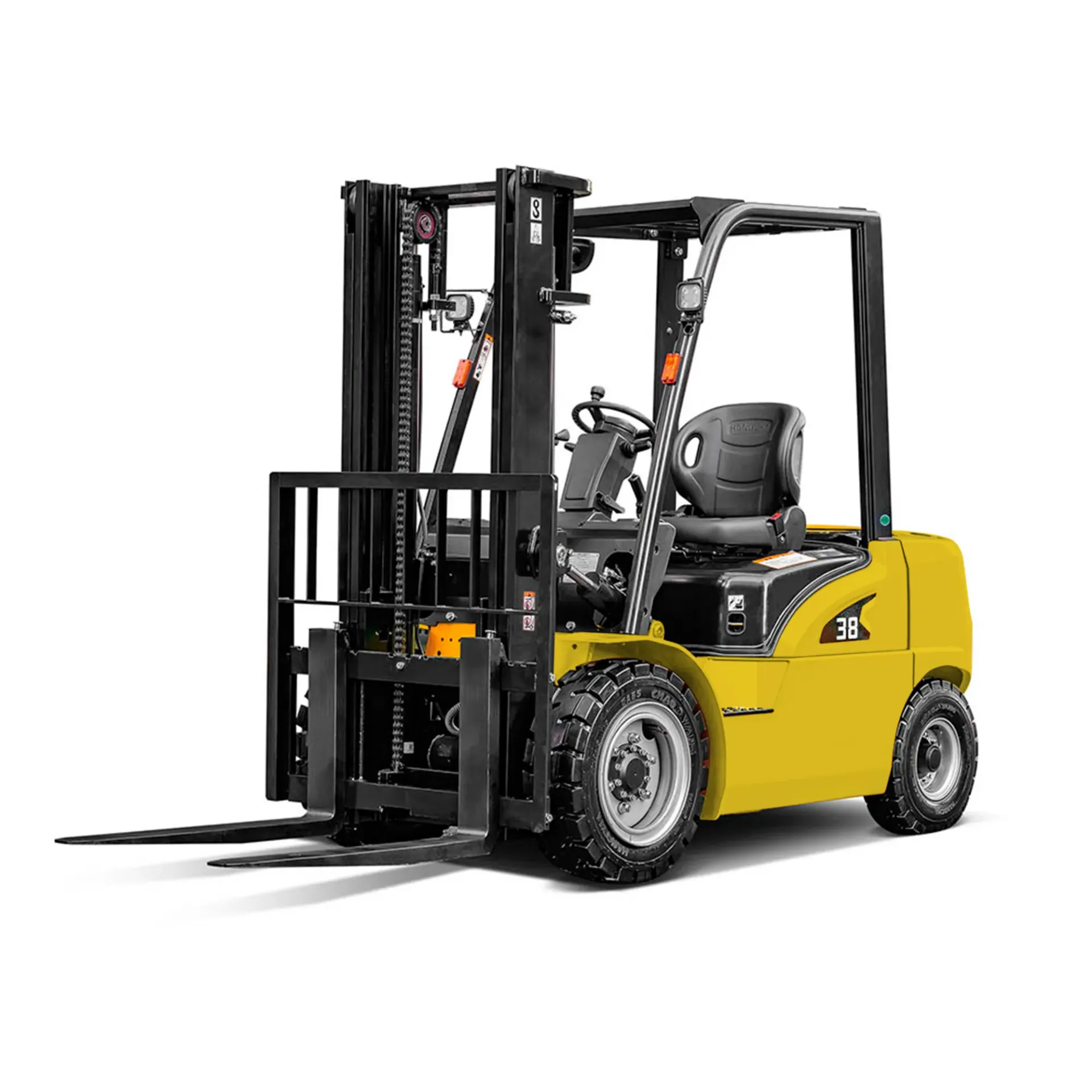 Carretilla diesel - CPCD25 - (1800mm*540mm, Japones Kubota V2607 Diesel, 3 Válvulas mástil triplex 5000mm, Asiento con suspensión estándar + Palancas hidráulicas)