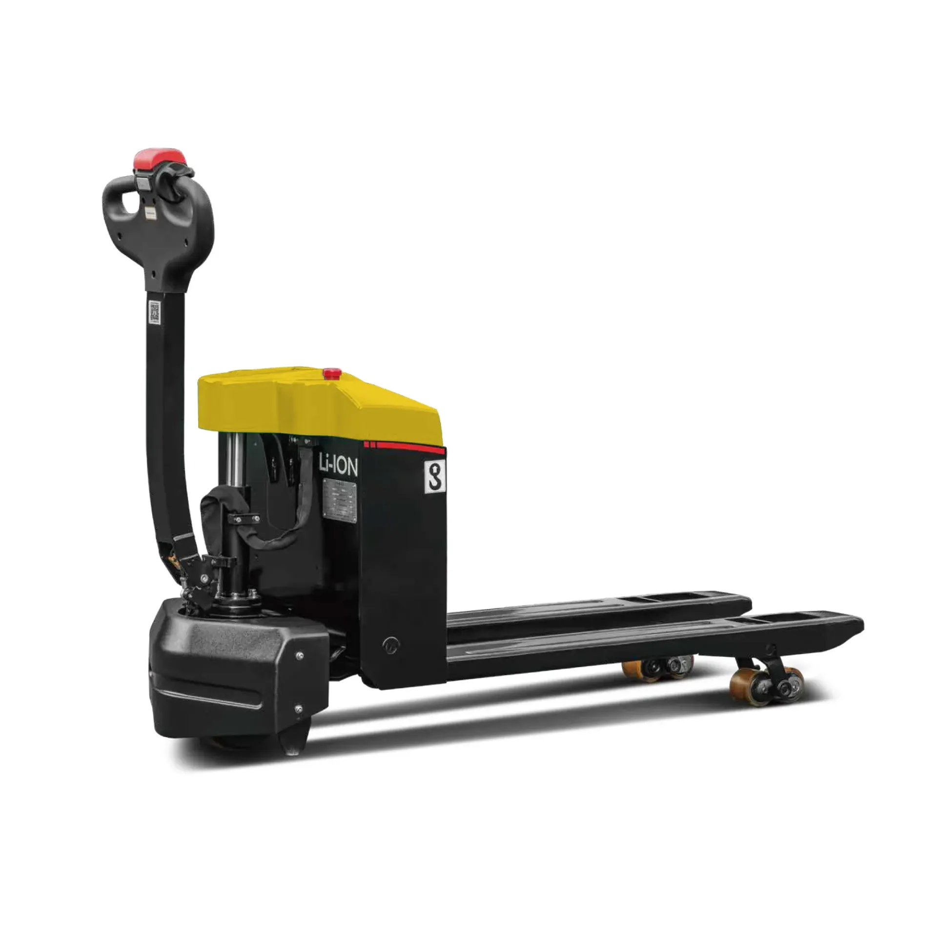 Transpaleta eléctrica CBD15 - Batería de litio 24v / 40ah con ruedas estabilizadoras (1150mm*540mm, Sin rejilla apoya carga)